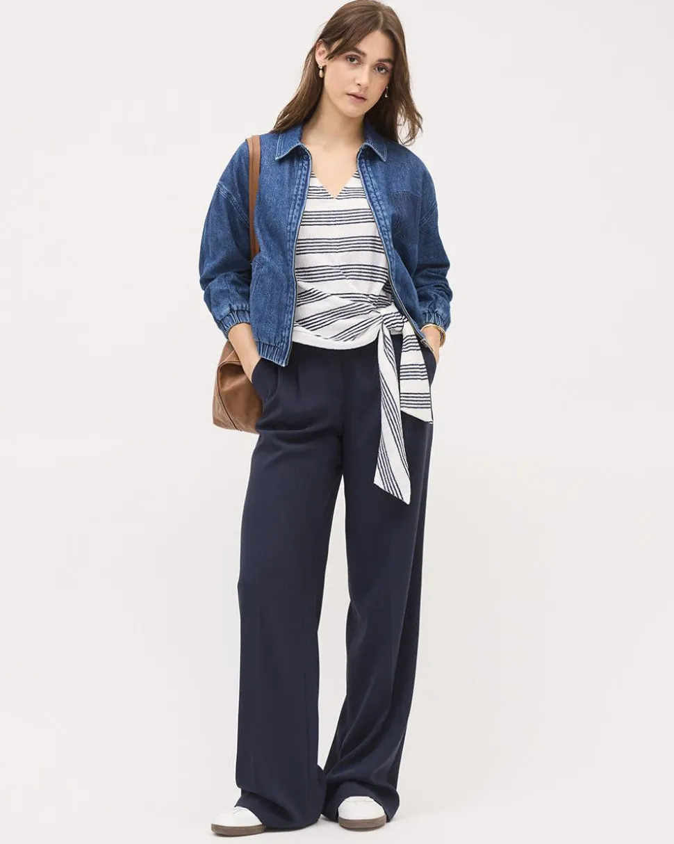 Sleeveless V-Neck Ribbed Top with Wrap Detail