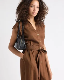 Sleeveless Wide-Leg Linen-Blend Jumpsuit
