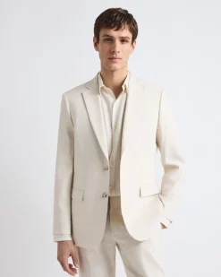 Slim Fit Stretch Linen Blazer