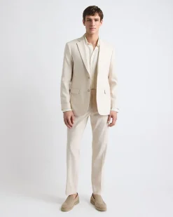 Slim Fit Stretch Linen Blazer