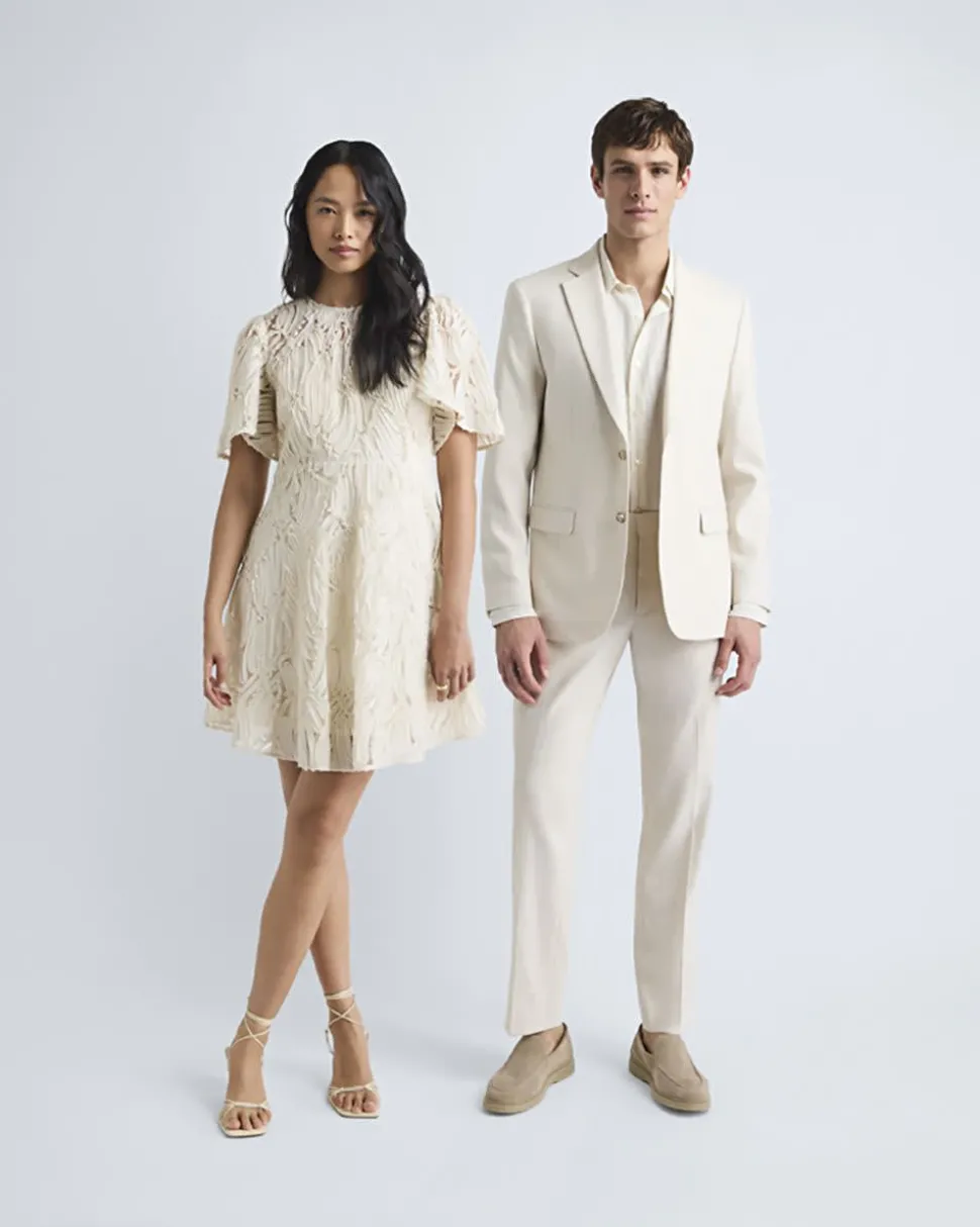 Slim Fit Stretch Linen Blazer