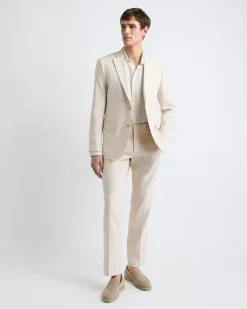 Slim Fit Stretch Linen Suit Pant