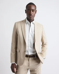 Slim-Fit Beige Suit Blazer