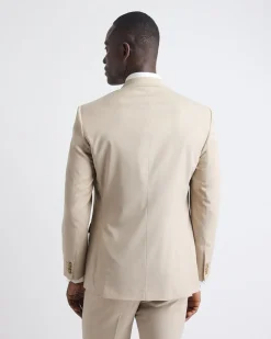 Slim-Fit Beige Suit Blazer