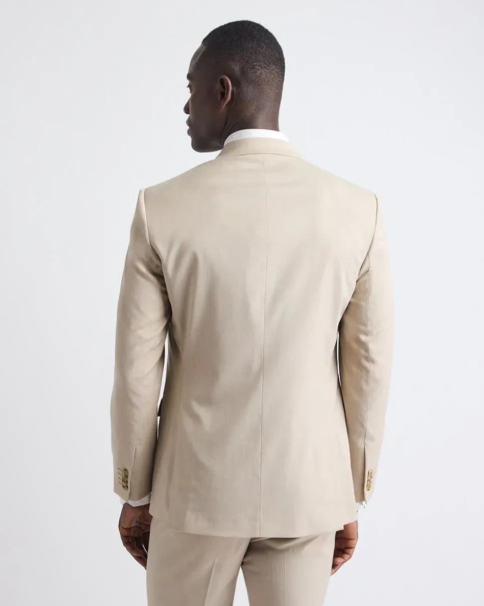 Slim-Fit Beige Suit Blazer