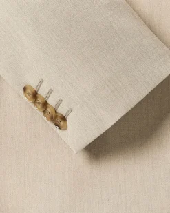 Slim-Fit Beige Suit Blazer