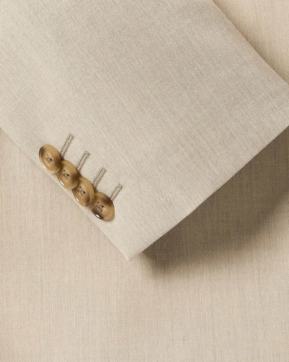 Slim-Fit Beige Suit Blazer