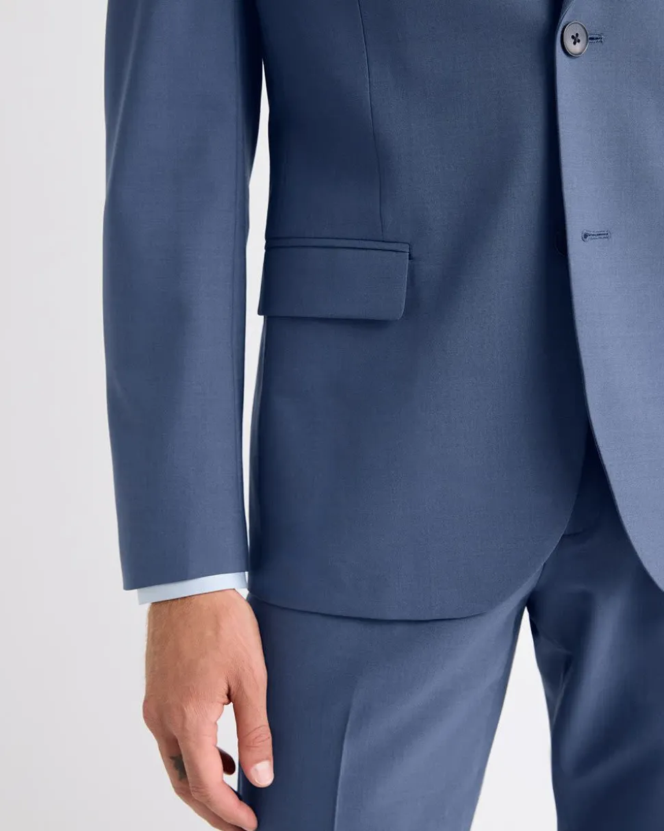 Slim-Fit Blue Wool-Blend Suit Blazer