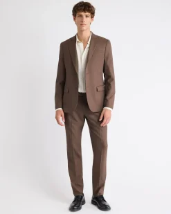 Slim-Fit Brown Suit Blazer