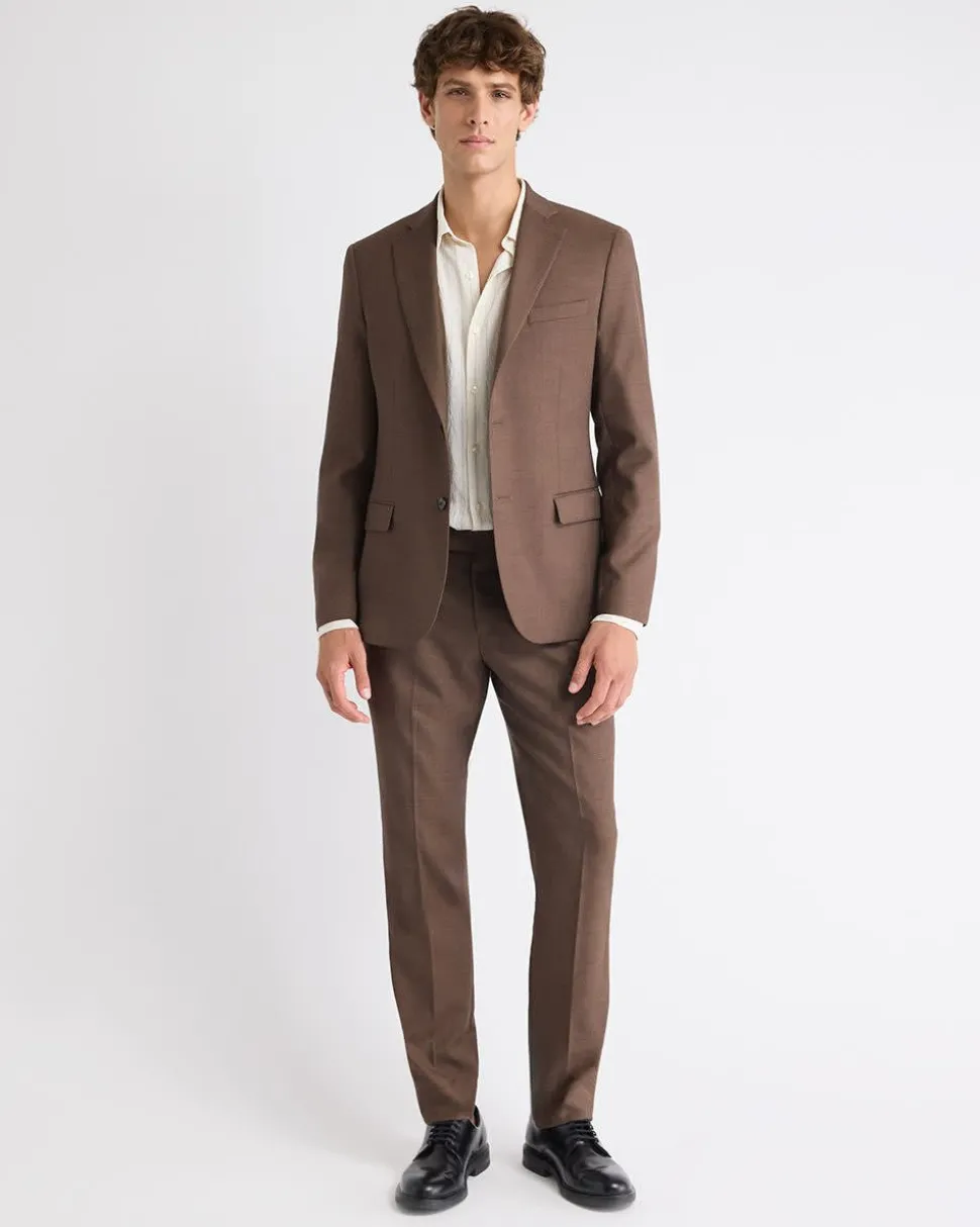 Slim-Fit Brown Suit Blazer