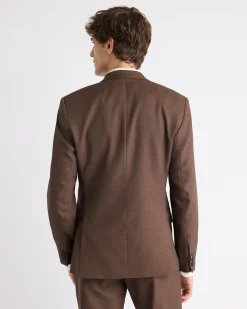 Slim-Fit Brown Suit Blazer