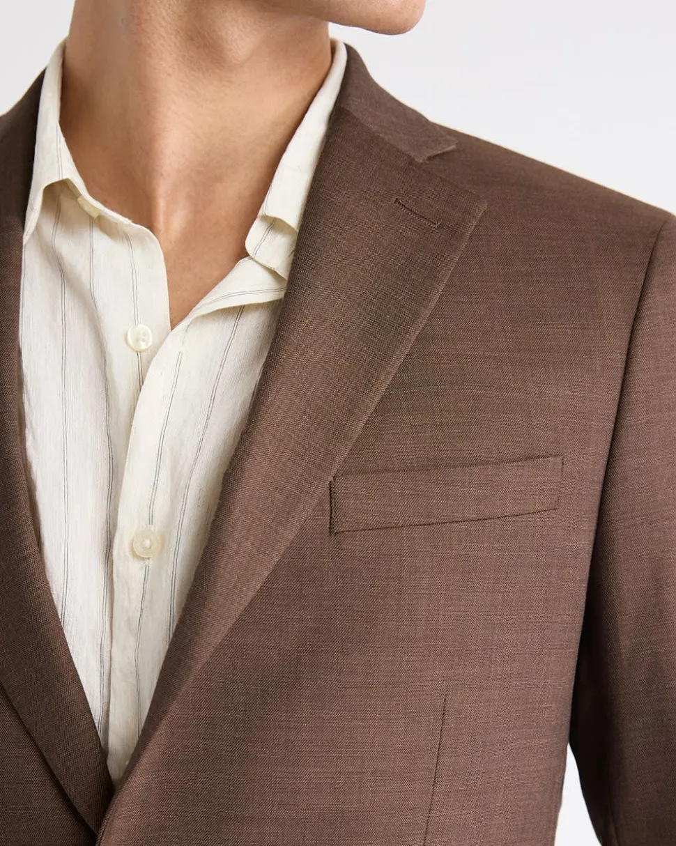 Slim-Fit Brown Suit Blazer