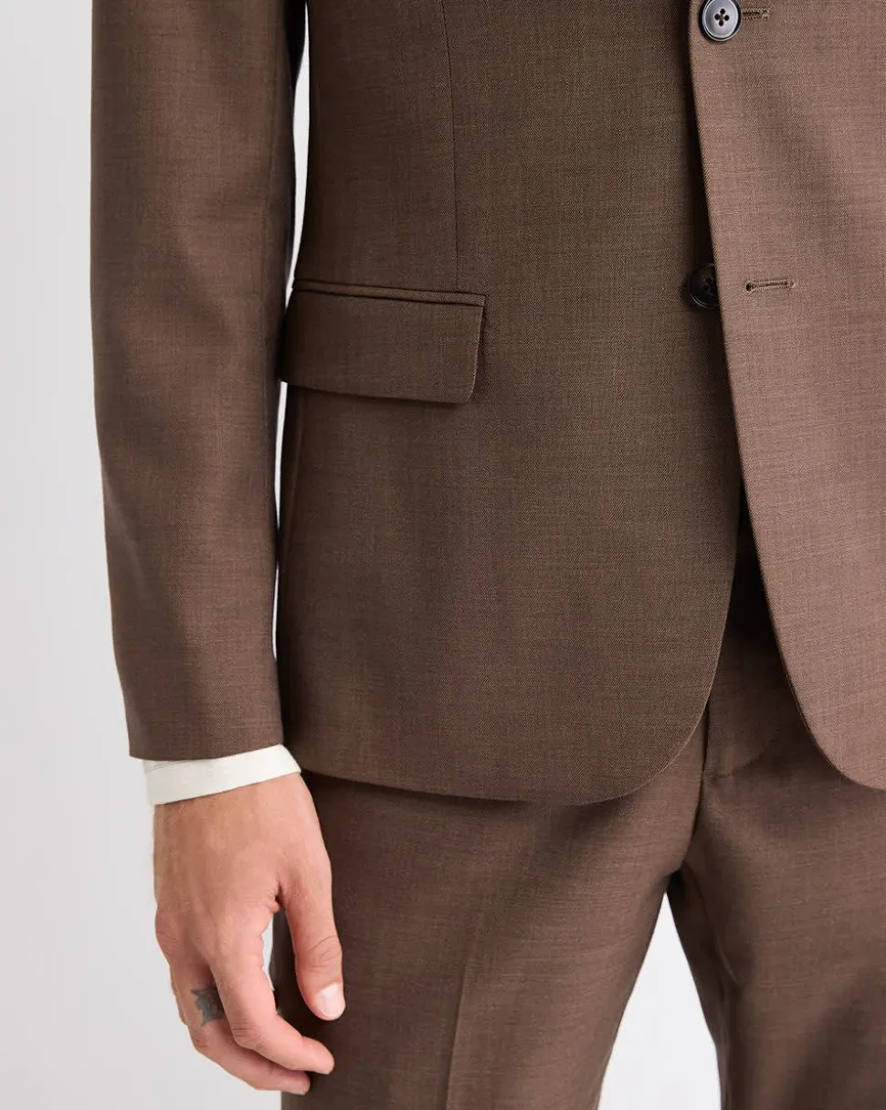 Slim-Fit Brown Suit Blazer