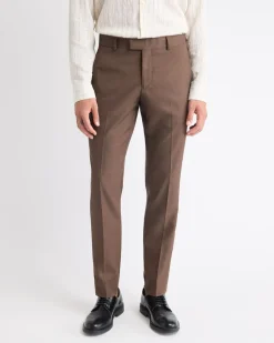Slim-Fit Brown Suit Pant