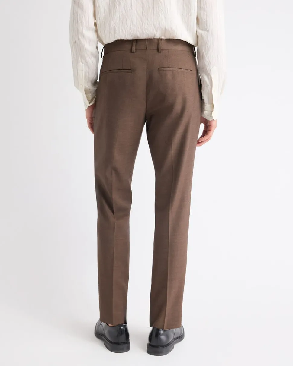 Slim-Fit Brown Suit Pant