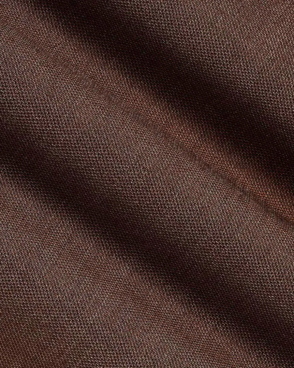 Slim-Fit Brown Suit Pant