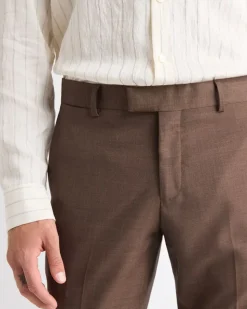 Slim-Fit Brown Suit Pant