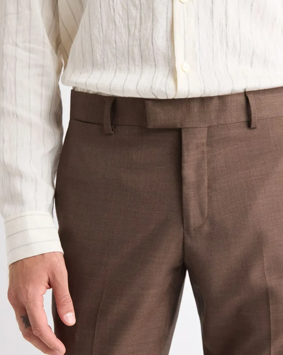 Slim-Fit Brown Suit Pant