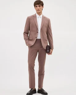 Slim-Fit Burgundy Suit Pant