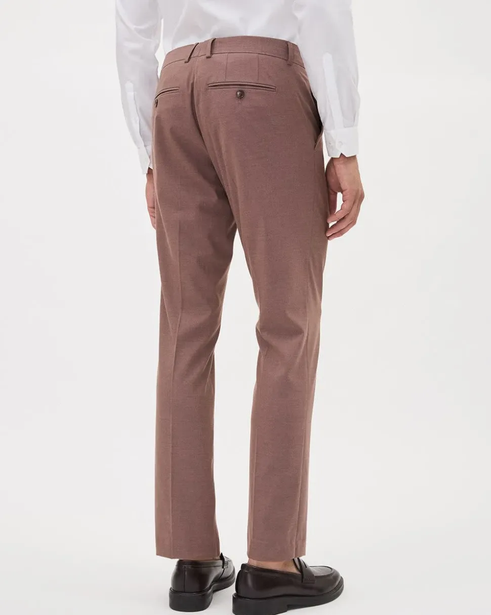 Slim-Fit Burgundy Suit Pant