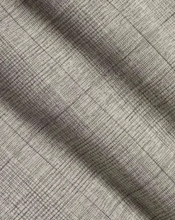 Slim-Fit Checkered Beige Suit Pant