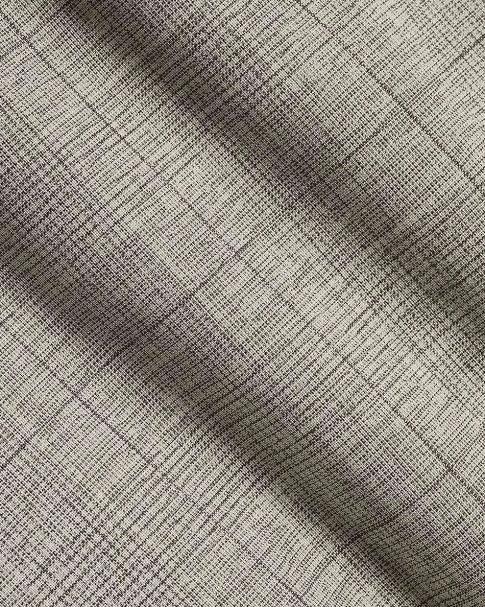 Slim-Fit Checkered Beige Suit Pant