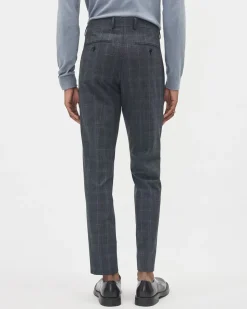 Slim-Fit Checkered Denim-Like Suit Pant