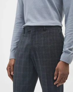 Slim-Fit Checkered Denim-Like Suit Pant