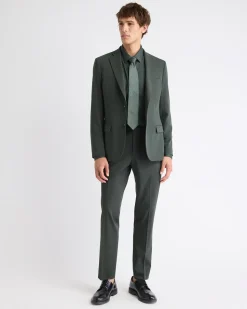 Slim-Fit Dark Green Suit Blazer