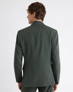 Slim-Fit Dark Green Suit Blazer