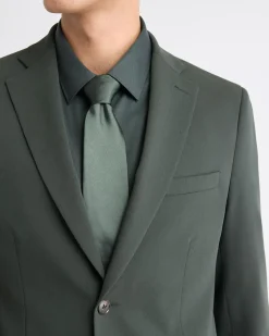 Slim-Fit Dark Green Suit Blazer
