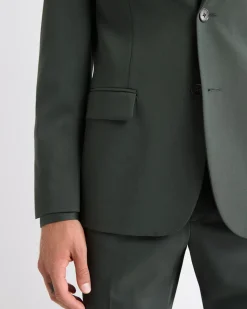 Slim-Fit Dark Green Suit Blazer