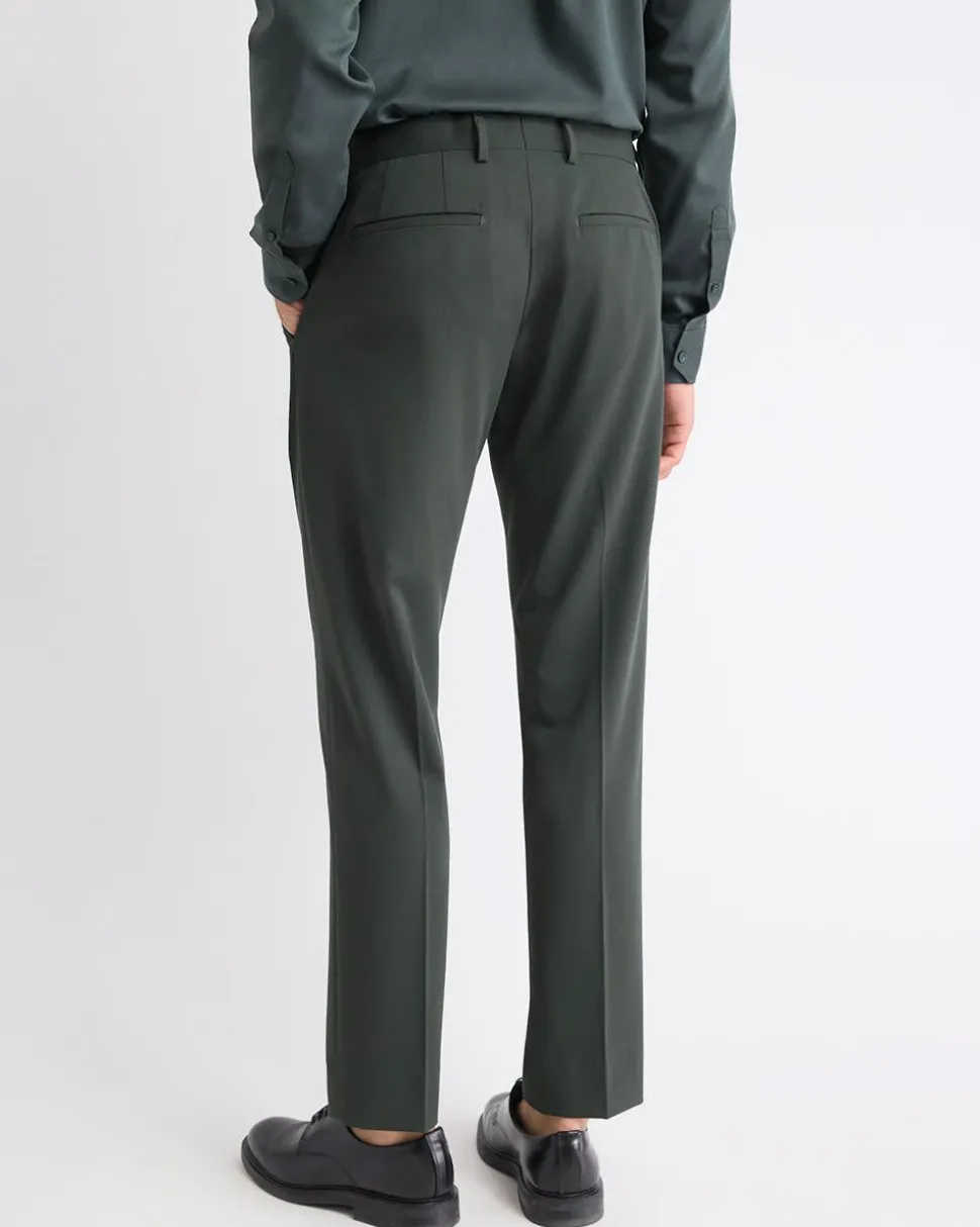 Slim-Fit Dark Green Suit Pant