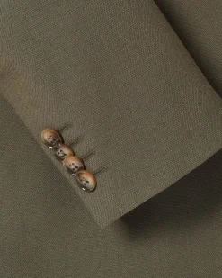 Slim-Fit Dark Olive Suit Blazer