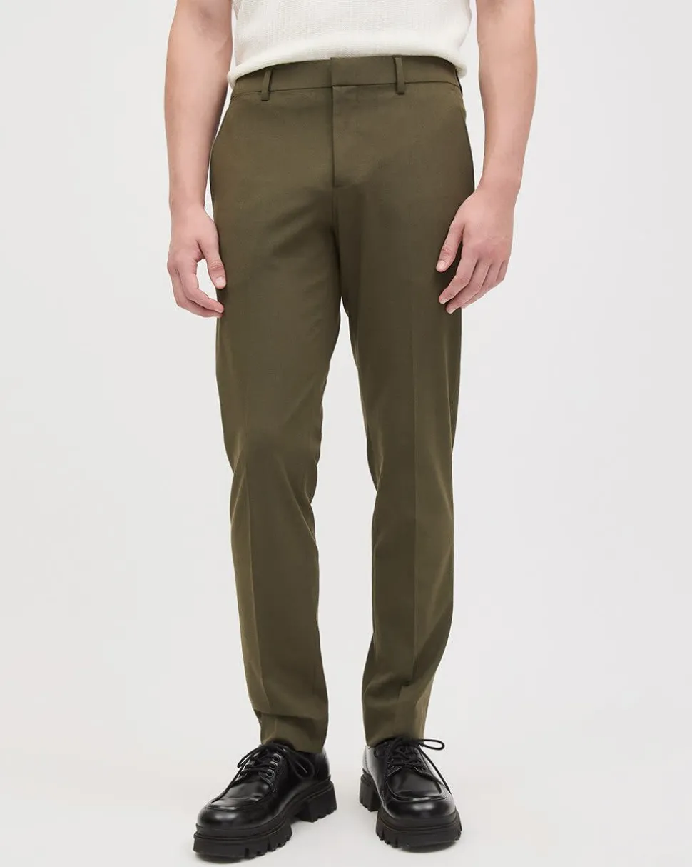Slim-Fit Dark Olive Suit Pant