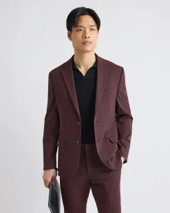 Slim-Fit Deep Berry Suit Blazer