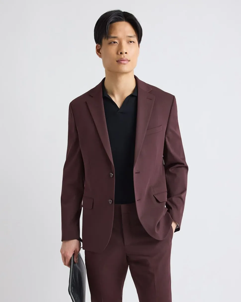 Slim-Fit Deep Berry Suit Blazer