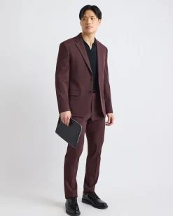 Slim-Fit Deep Berry Suit Blazer