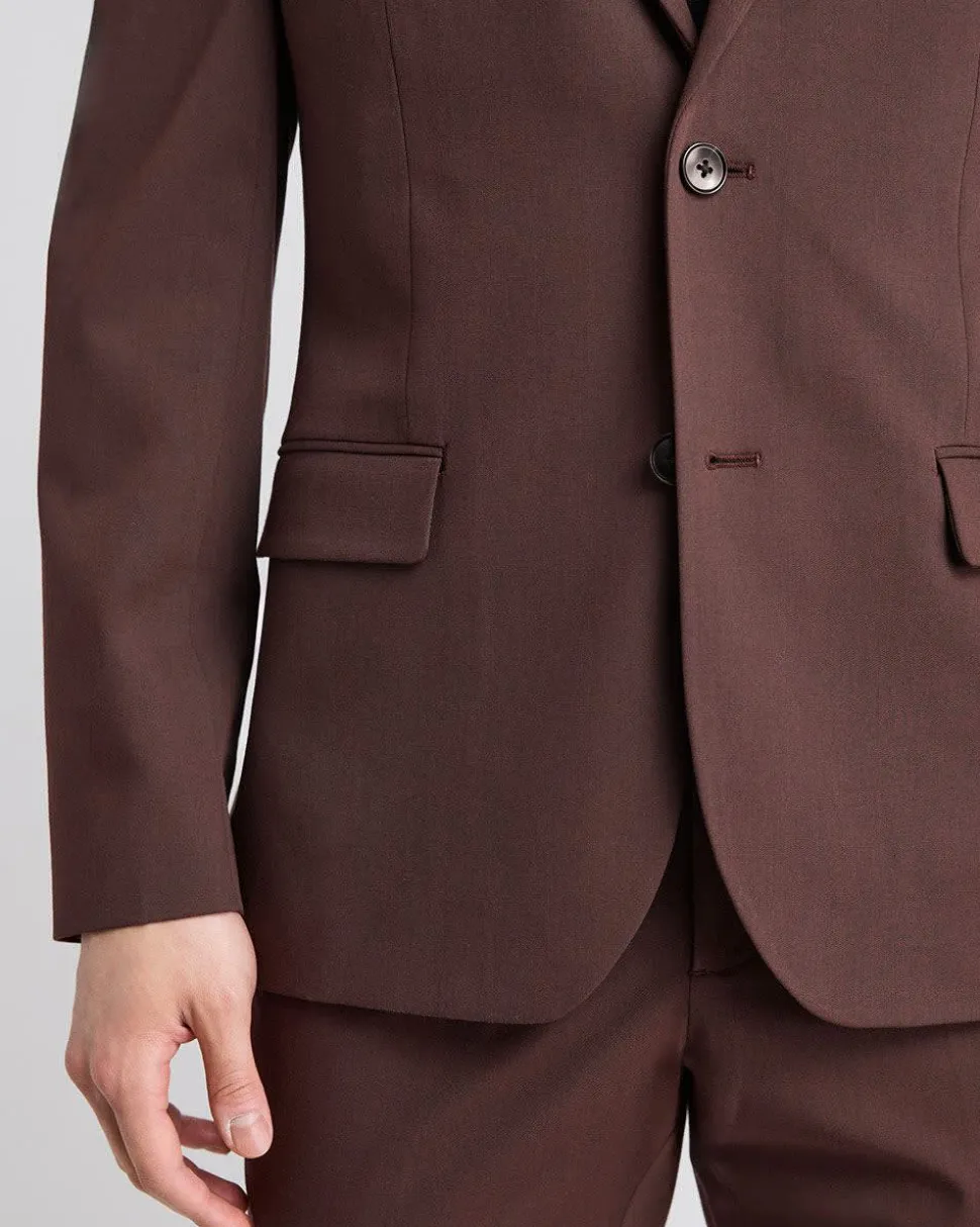 Slim-Fit Deep Berry Suit Blazer