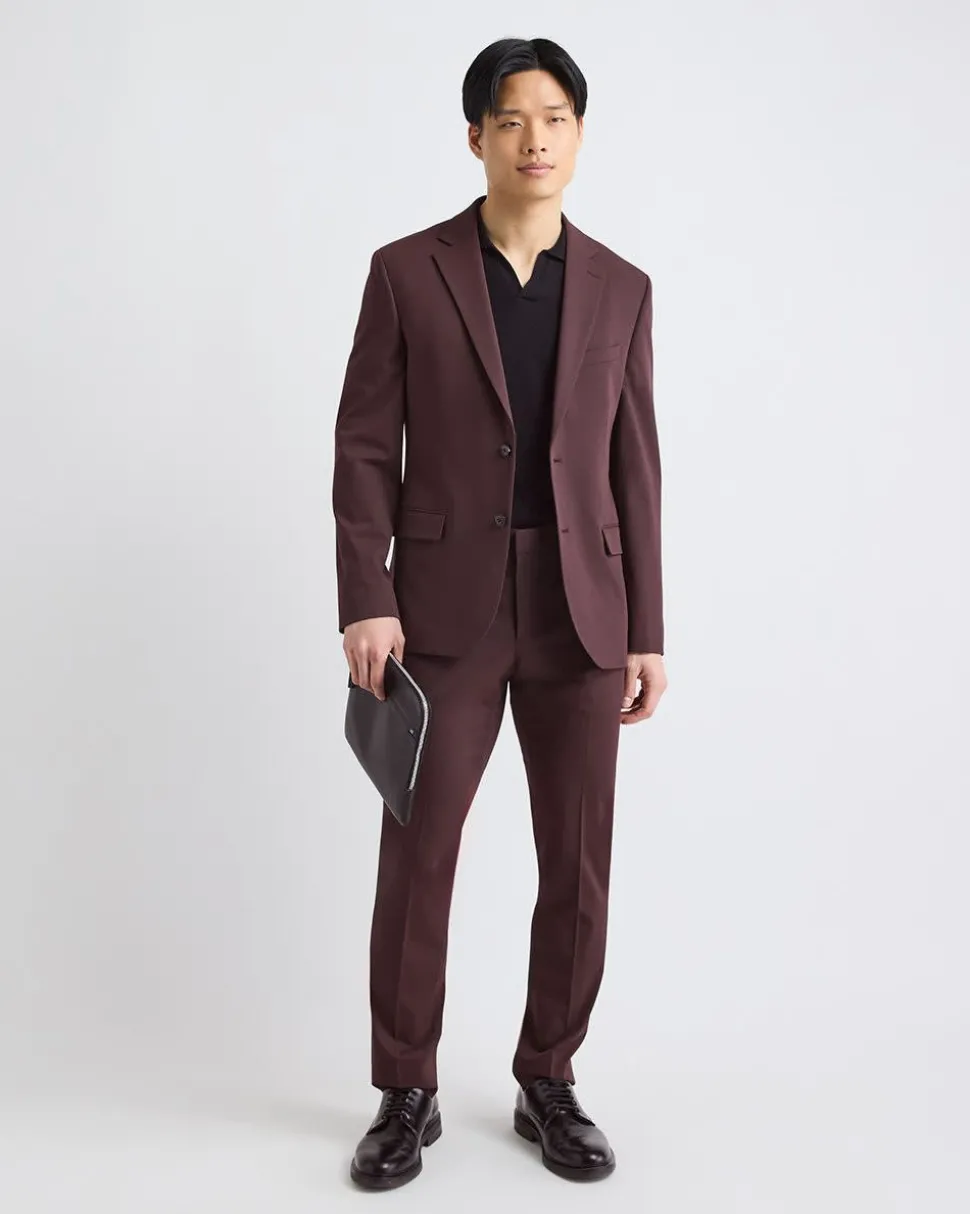 Slim-Fit Deep Berry Suit Pant