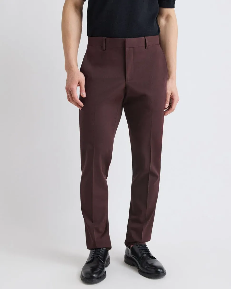 Slim-Fit Deep Berry Suit Pant