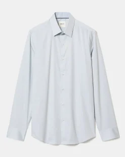 Slim-Fit Denim-Like Dress Shirt