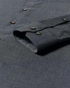 Slim-Fit Denim-Like Dress Shirt