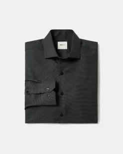 Slim-Fit Dobby Dress Shirt With Micro Squares