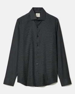 Slim-Fit Dobby Dress Shirt With Micro Squares