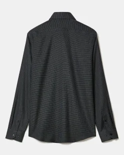 Slim-Fit Dobby Dress Shirt With Micro Squares