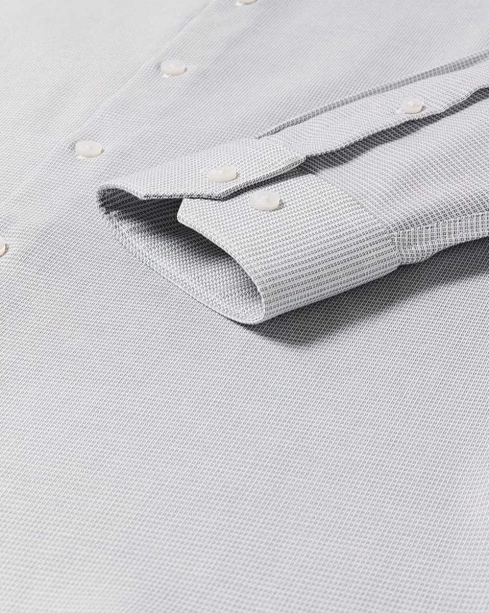 Slim-Fit Dobby Dress Shirt With Micro Squares