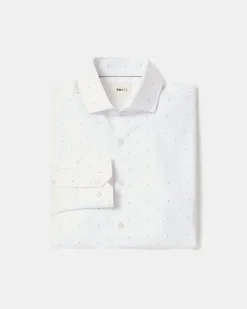 Slim-Fit Dress Shirt with Micro Geo Print