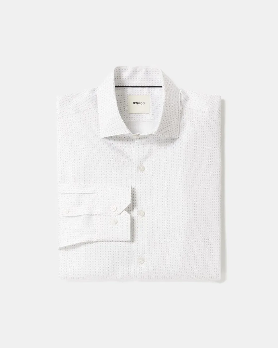 Slim-Fit Dress Shirt with Geometric Pattern