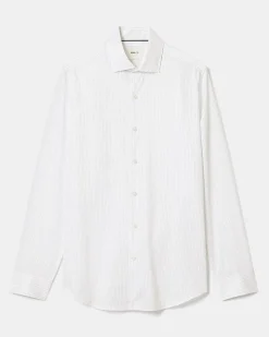 Slim-Fit Dress Shirt with Geometric Pattern